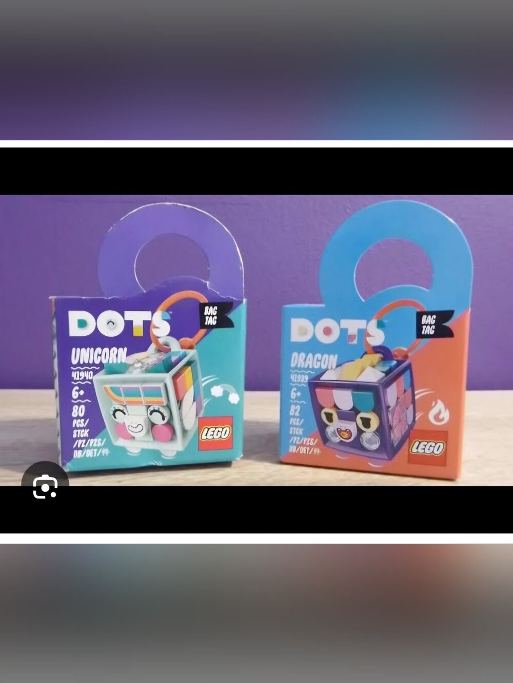 Lego DOTS Dragon & Unicorn Bag Tags